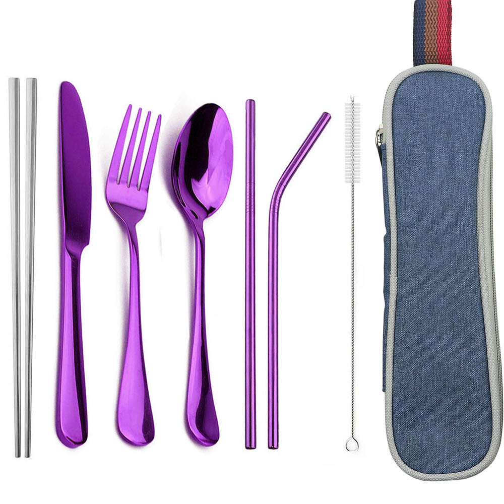 Camping Cooking Knife Set - JANKNG Tableware Stainless Steel Cutlery Travel