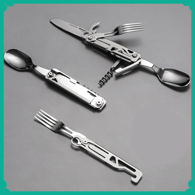 Quechua Camping Cooking Set - Multi-function Camping Fork Spoon Set Portable