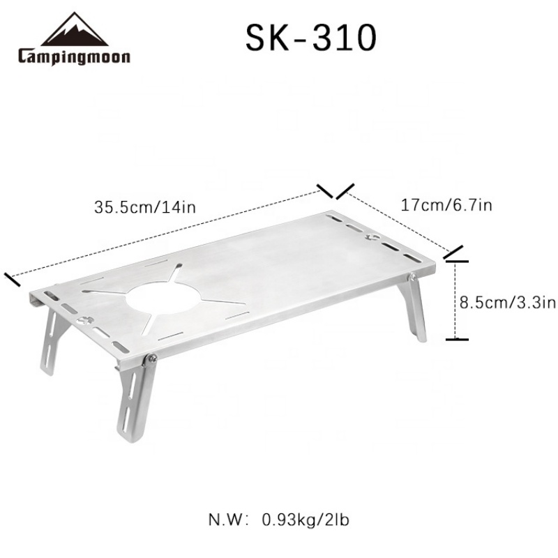 Camping Cooking Table With Windshield - CAMPINGMOON SK-310 Multifunctional Portable Folding BBQ