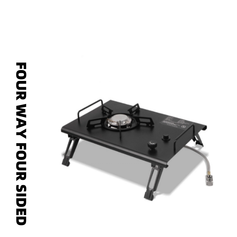 Camping Cooking Table With Windshield - Outdoor foldable card-type camping table stove