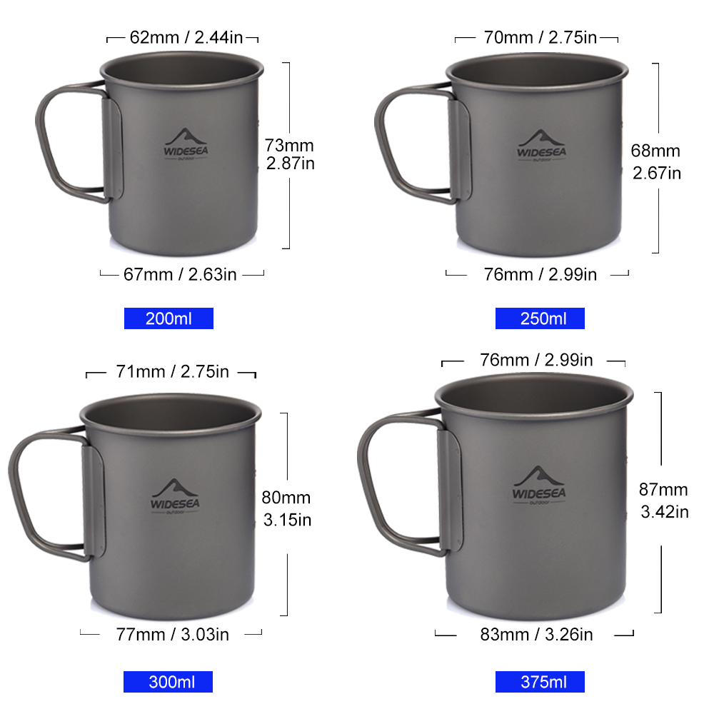 Widesea Camping Mug Titanium C - Quechua Camping Cooking Set 评论和价格