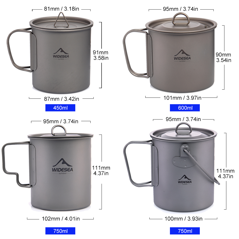Widesea Camping Mug Titanium C - Quechua Camping Cooking Set 评论和价格