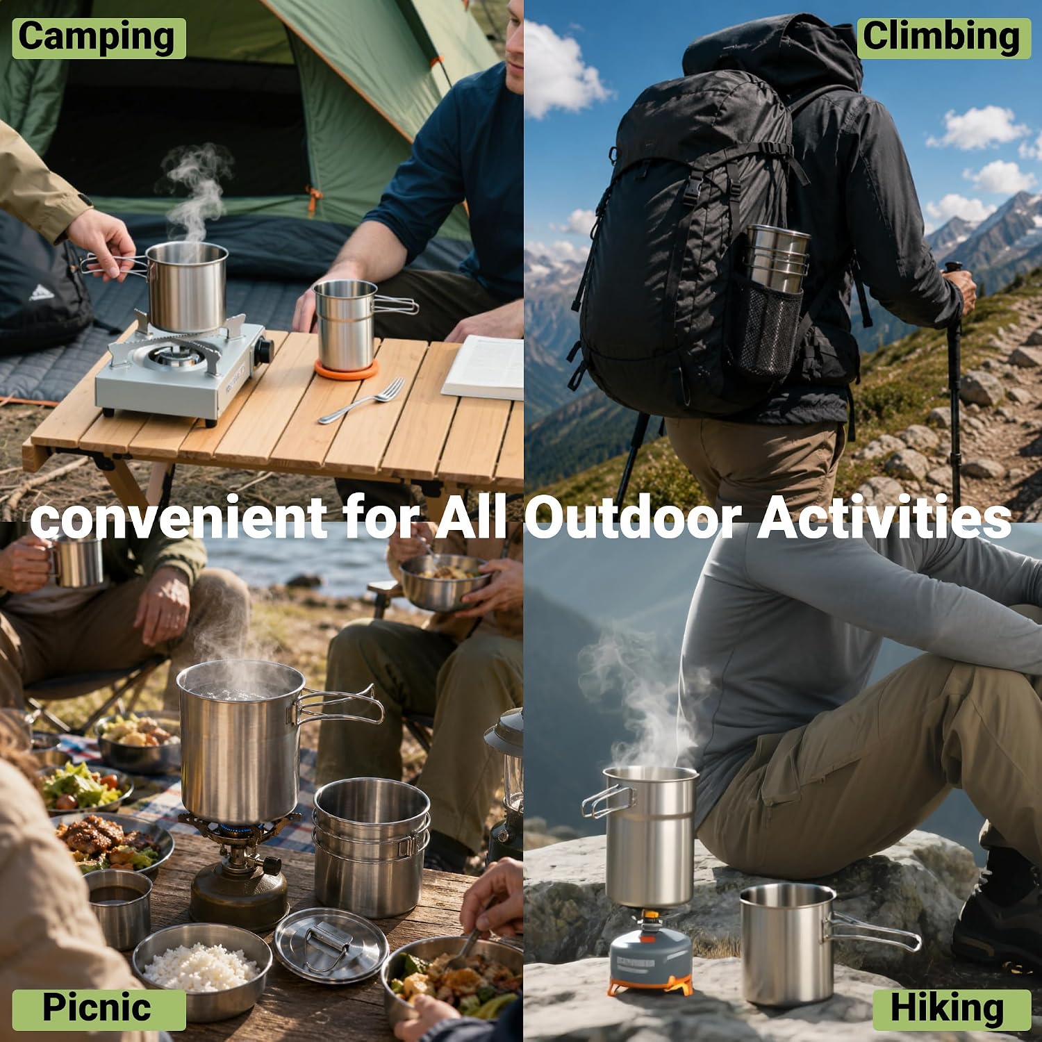 Foldable Camping Cups Mugs Cam - Camping Cooking Sets 评论和价格