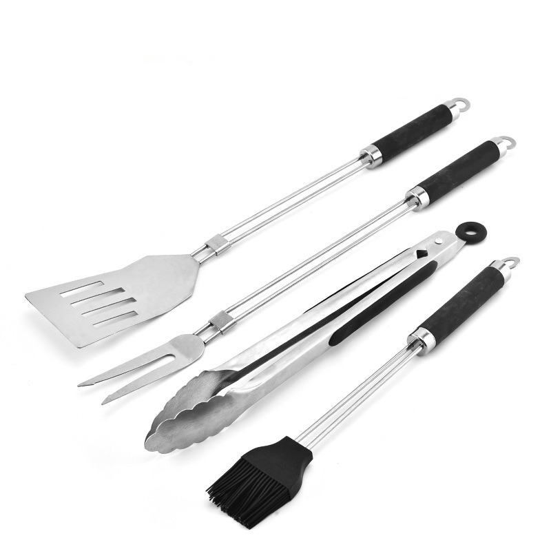 4pcs BBQ Tools Set Barbecue St - Camping Cooking Set With Bag 评论和价格