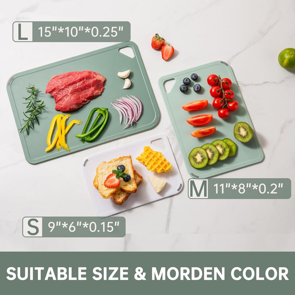 Plastic Cutting Board Set of 3 - Camp Cutting Board 评论和价格