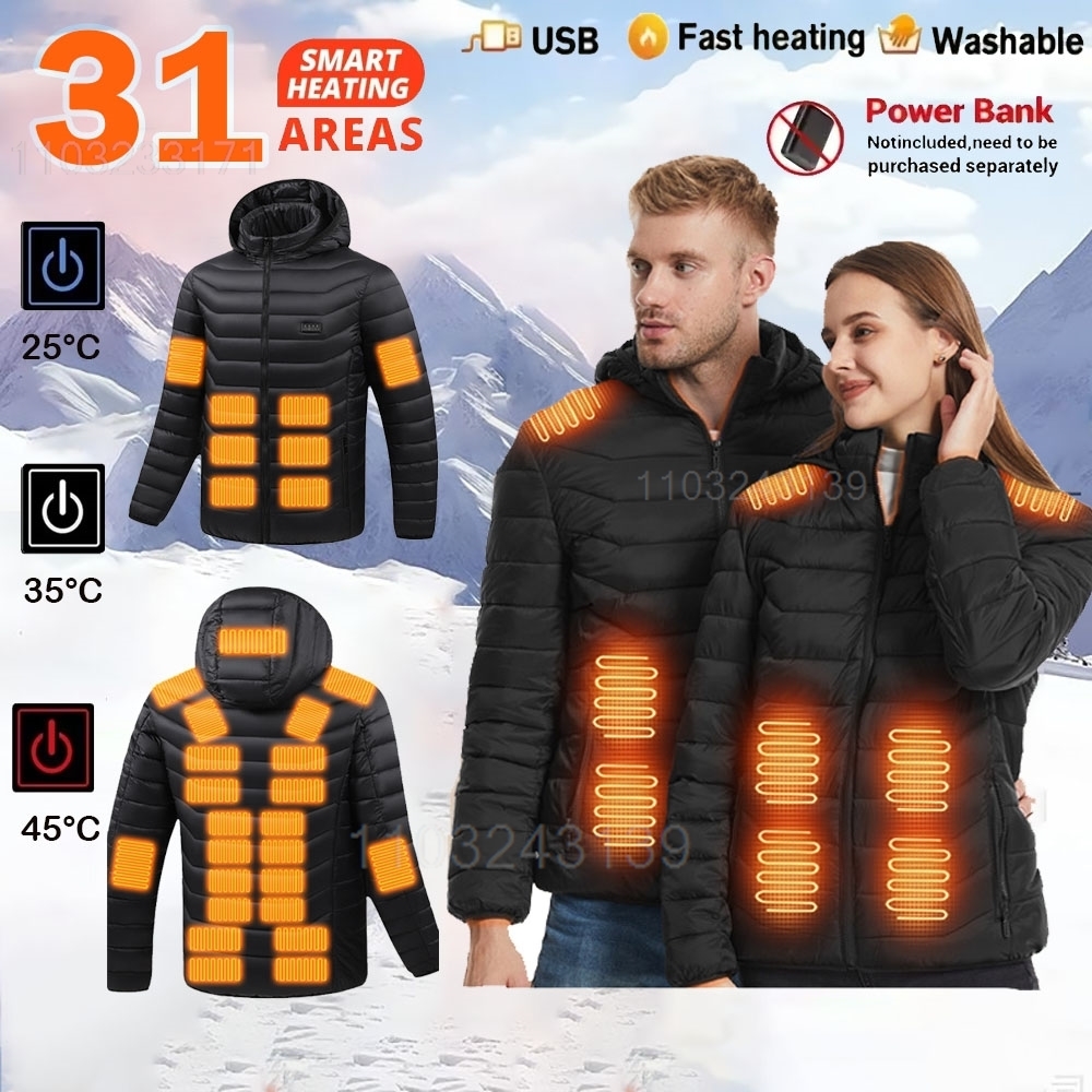 31 Areas Heated Jackets  Men's - Camping Cooking Windbreak 评论和价格