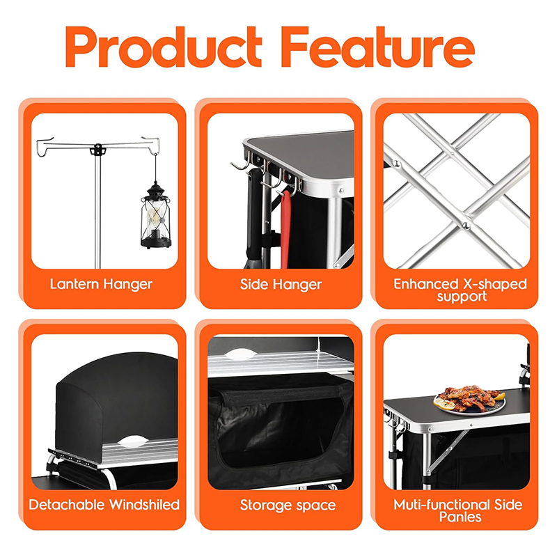 Custom Versatile 3 Cabinets Re - Camping Cooking Table With Windshield 评论和价格