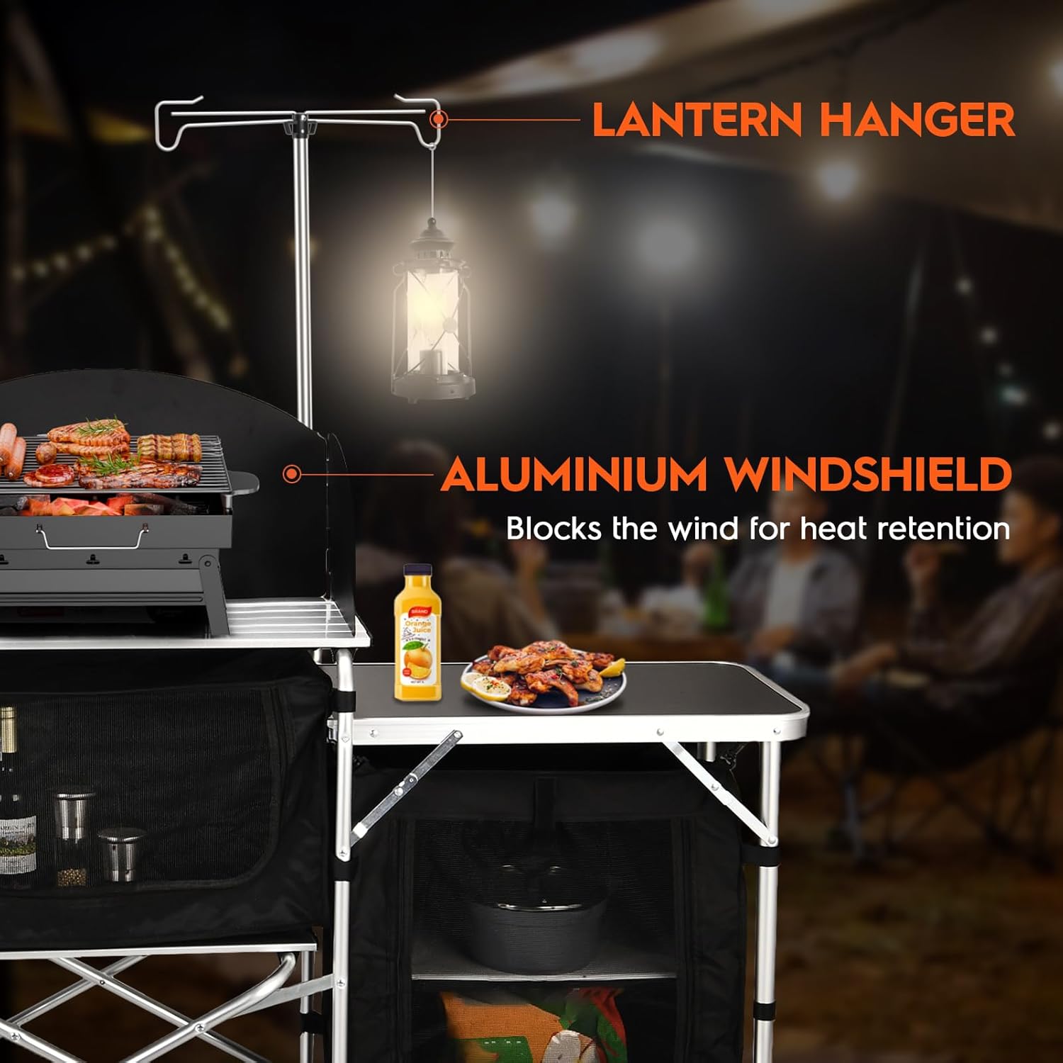 Custom Versatile 3 Cabinets Re - Camping Cooking Table With Windshield 评论和价格