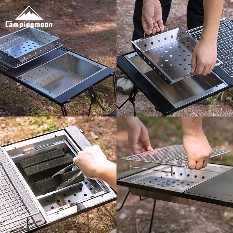 CAMPINGMOON UG-1 IGT Carbon Gr - Camping Cooking Table With Windshield 评论和价格