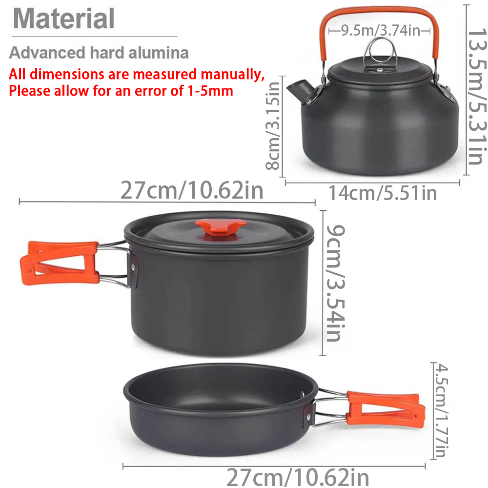 1pcs/1set Camping Cookware Kit - Camping Cooking Set With Bag 评论和价格