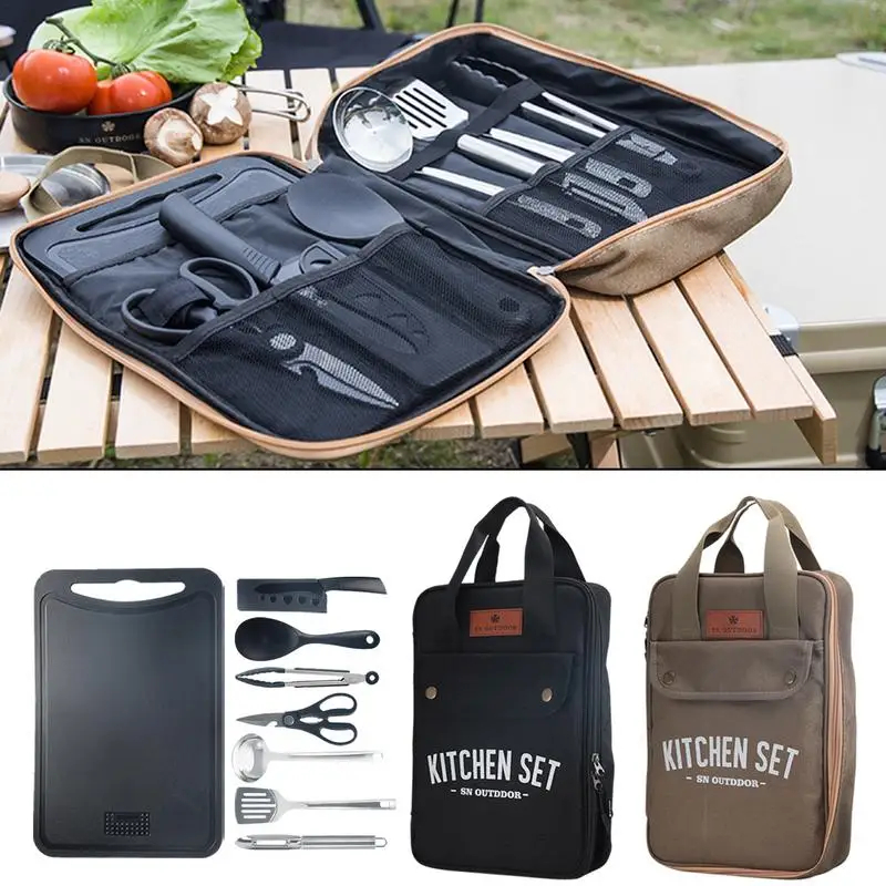 8pcs Camping Kitchen Cookware  - Quechua Camping Cooking Set 评论和价格