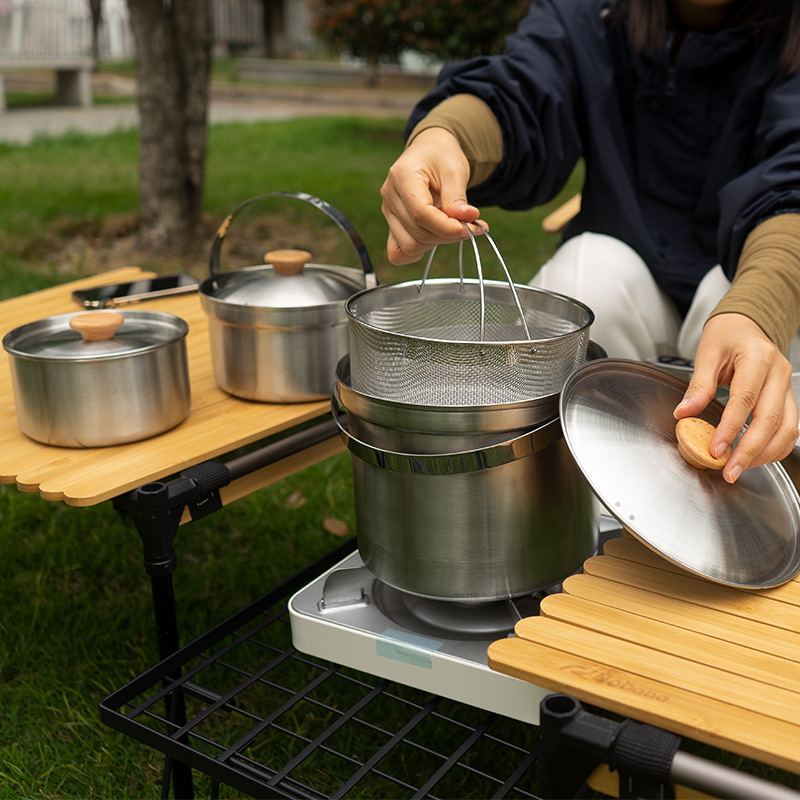 NOBANA Newest Outdoor Stainles - Camping Cooking Set With Bag 评论和价格
