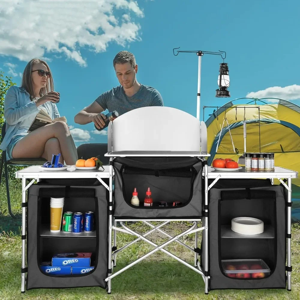 A Camping Kitchen Table, Foldi - Camping Cooking Cupboard 评论和价格