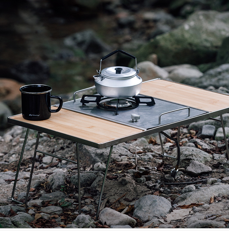 Outdoor foldable card-type cam - Camping Cooking Table With Windshield 评论和价格