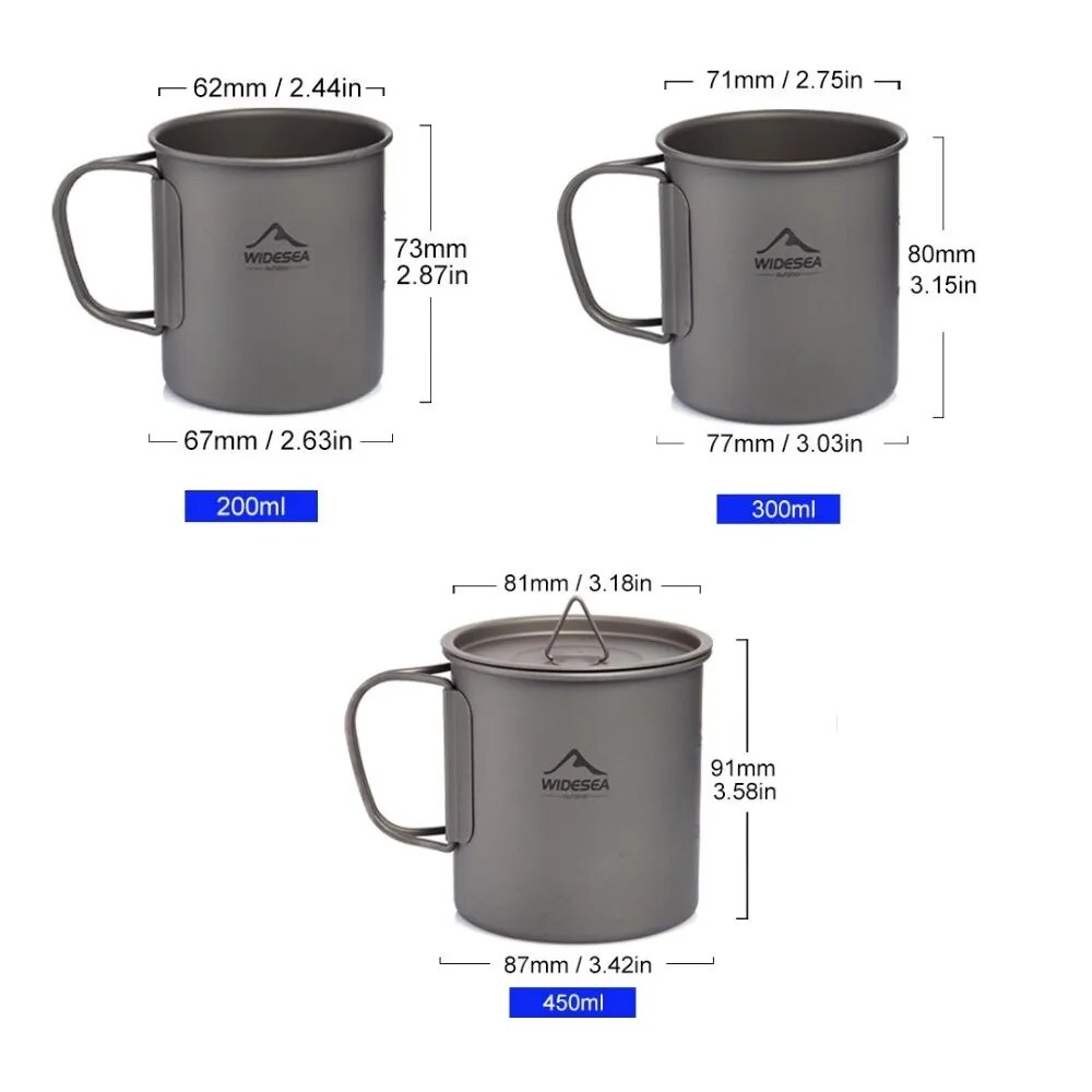 Widesea Camping Mug Titanium C - Quechua Camping Cooking Set 评论和价格