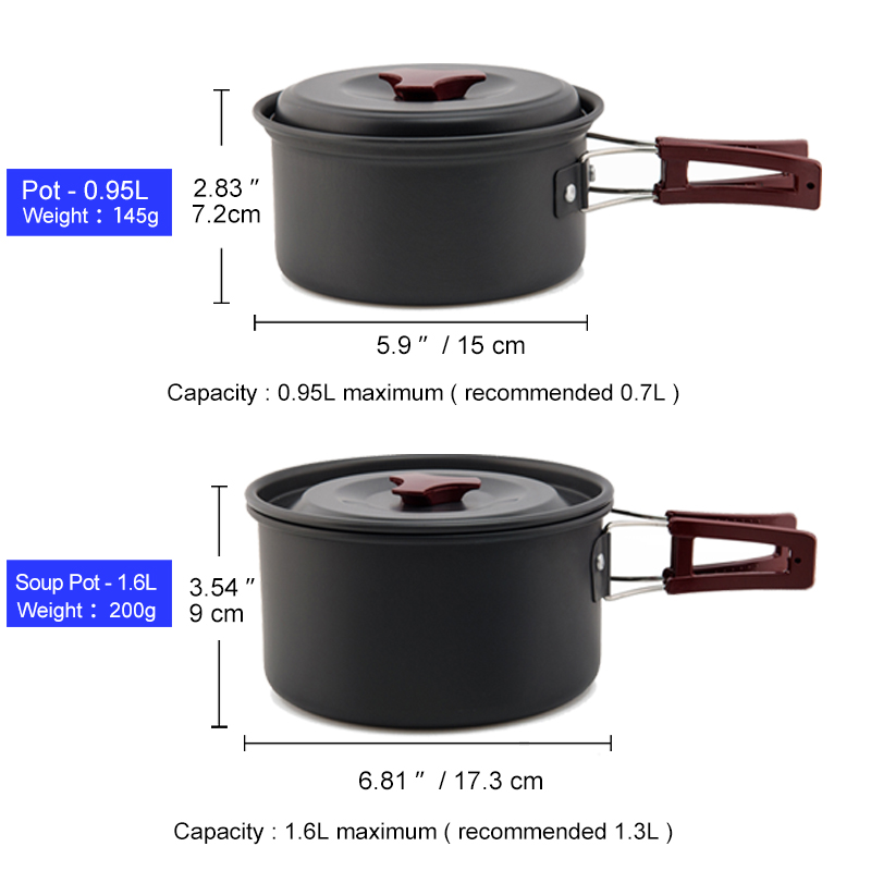 Widesea Camping Cookware Set O - Quechua Camping Cooking Set 评论和价格