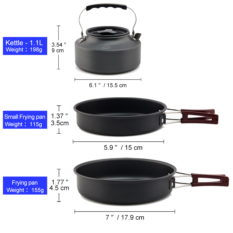 Widesea Camping Cookware Set O - Quechua Camping Cooking Set 评论和价格