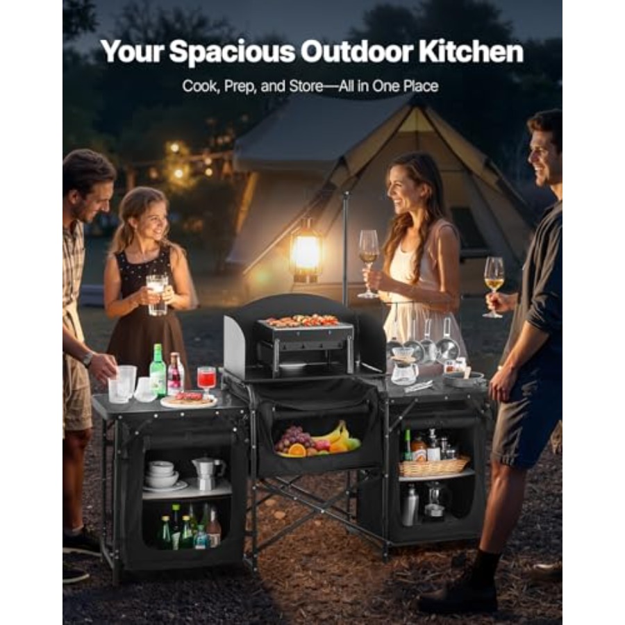 Camping Kitchen Table, Outdoor - Camping Cooking Cupboard 评论和价格