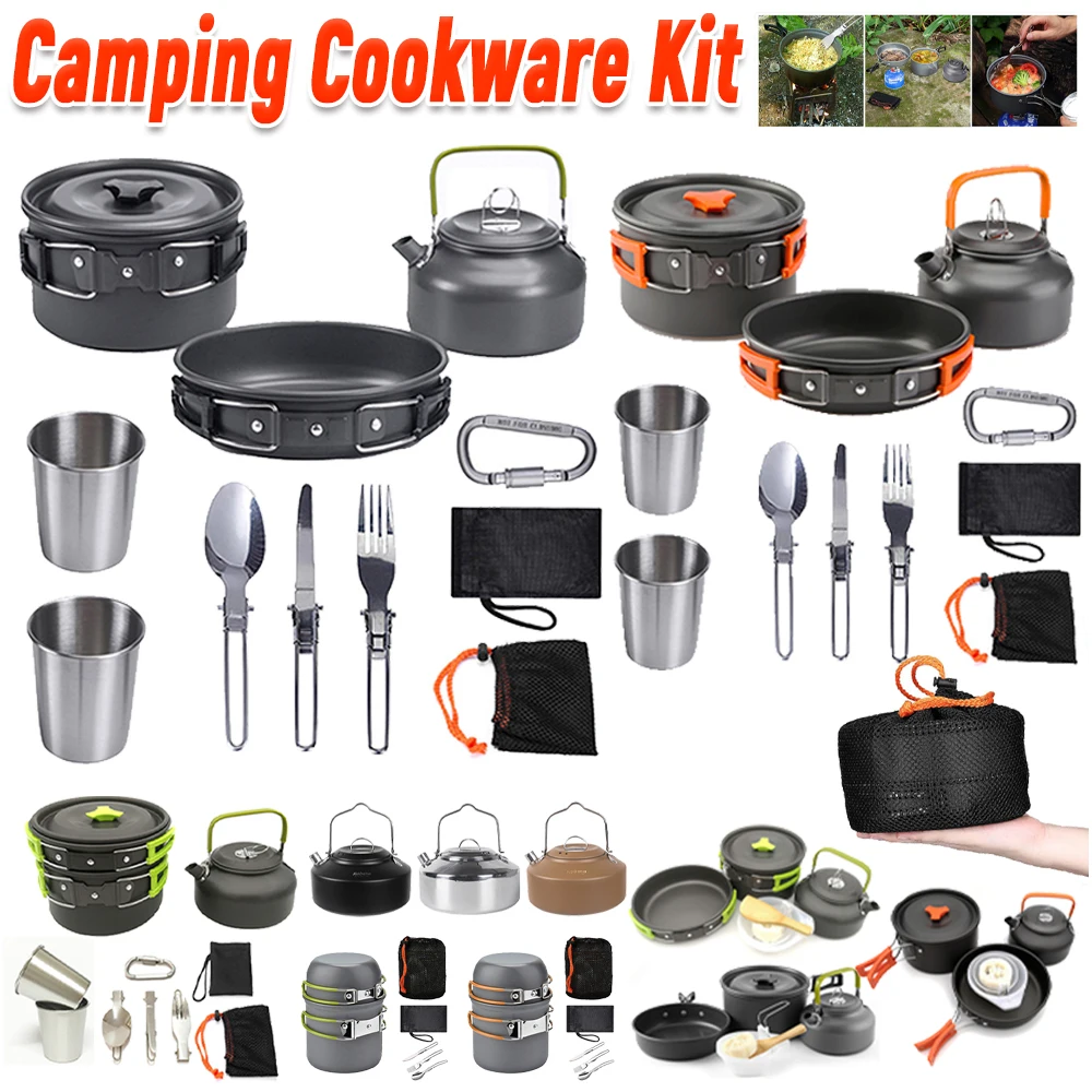 Camping Cookware Kit Kettle Po - Camping Cooking Lightweight 评论和价格