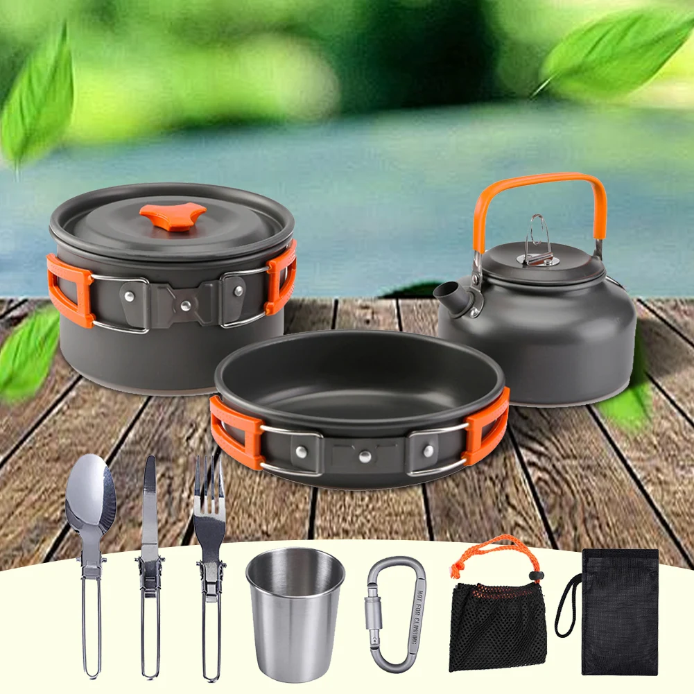 Camping Cookware Kit Kettle Po - Camping Cooking Lightweight 评论和价格