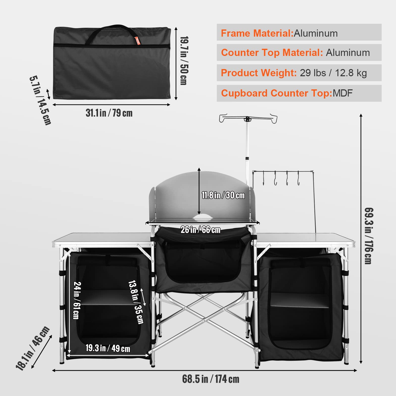 Folding Outdoor Cooking Table  - Camping Cooking Cupboard 评论和价格