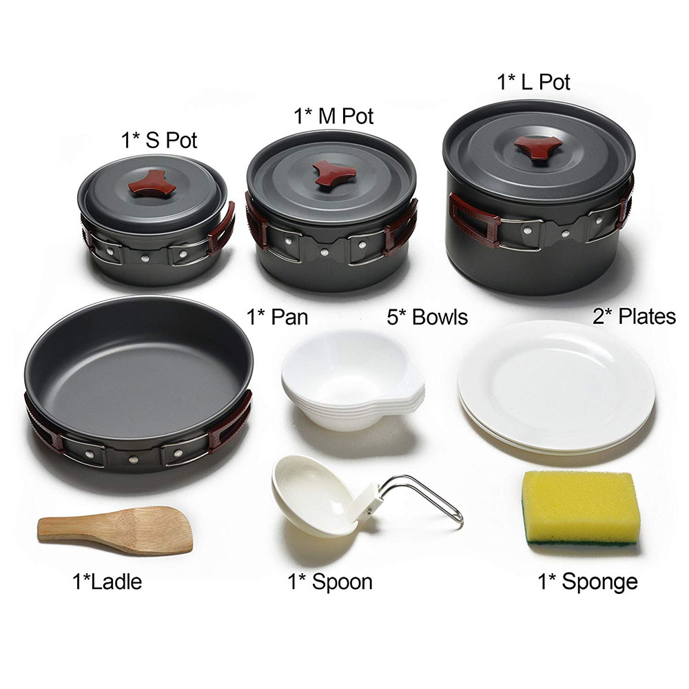 Outdoor Camping Cookware Kit N - Camping Cooking Lightweight 评论和价格