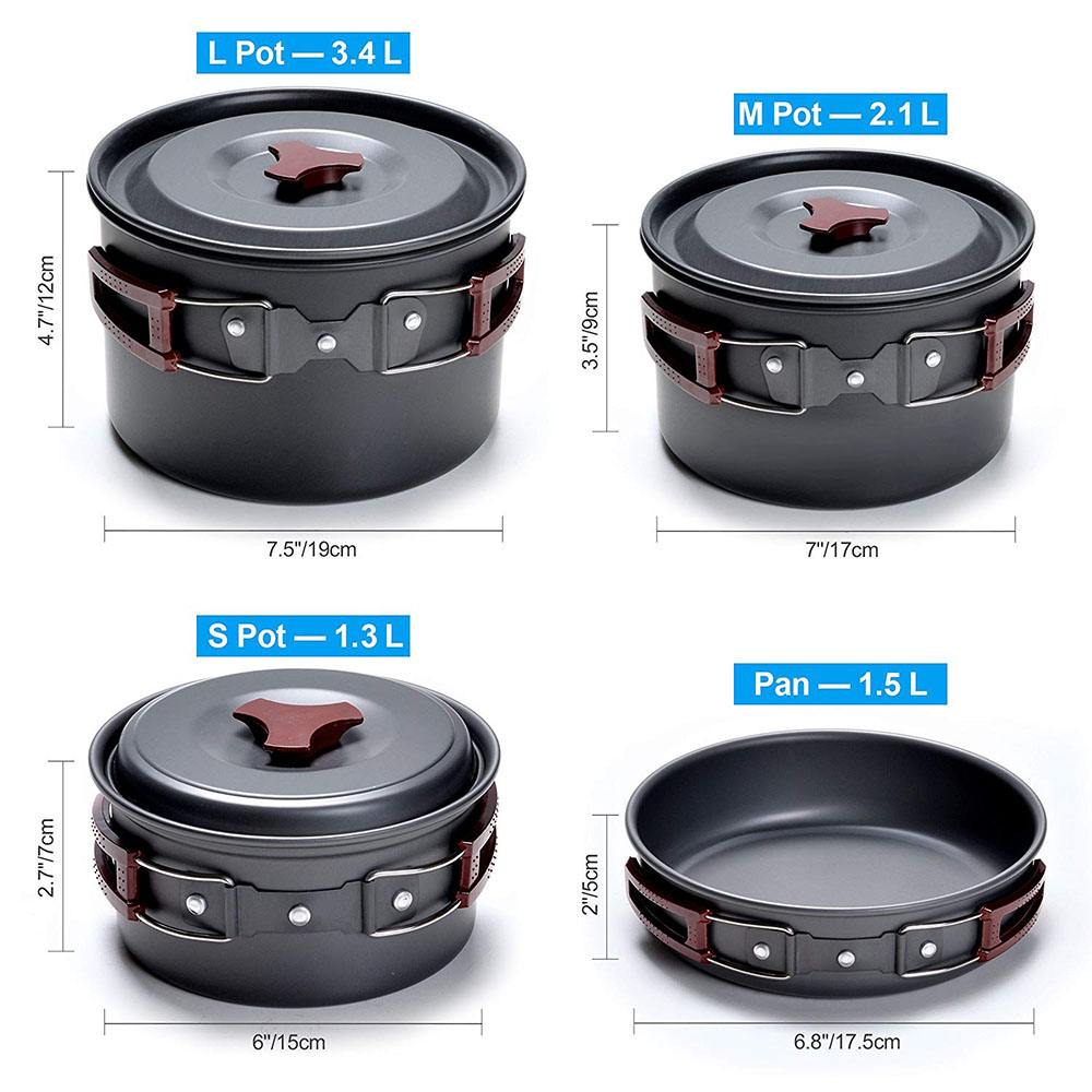 Outdoor Camping Cookware Kit N - Camping Cooking Lightweight 评论和价格