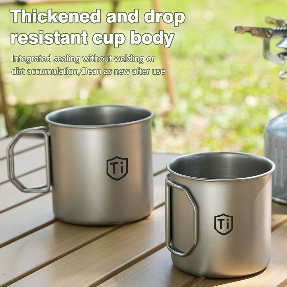 Camping Mug Titanium Cup Touri - Quechua Camping Cooking Set 评论和价格