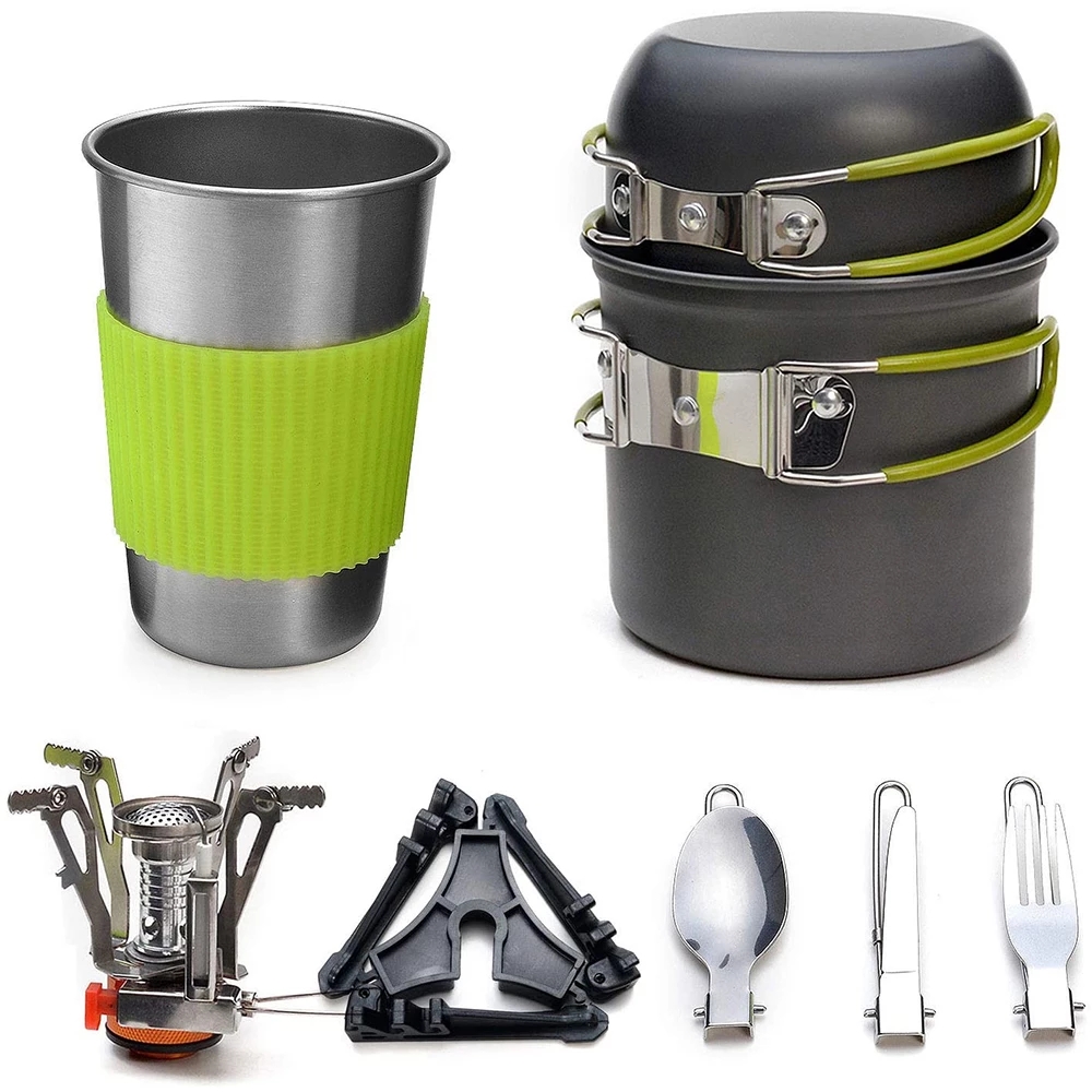 Camping Cookware Kit with Stov - Camping Cooking Set With Bag 评论和价格