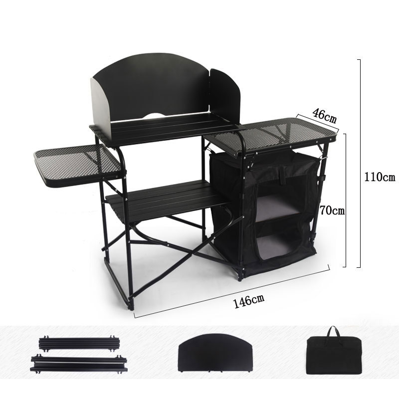 Factory Wholesale Portable Out - Camping Cooking Table With Windshield 评论和价格
